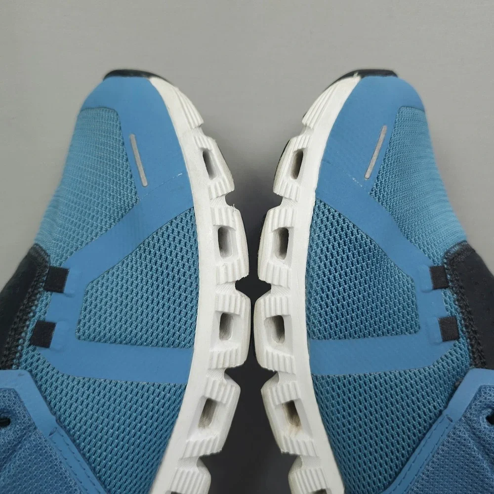 On Running Cloud 5 Shoes Men Size 12 Niagara Blue White Mesh Sneaker